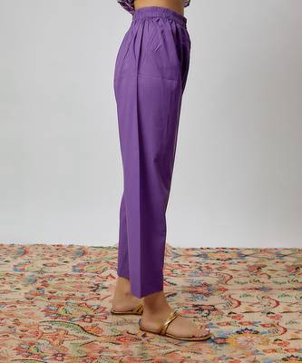 Purple lahariya printed chanderi kurta set 3