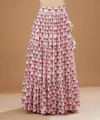 Ivory & Pink Block Print Lehenga Set 3