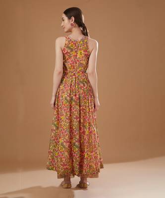 Multi color chanderi anarkali set 4