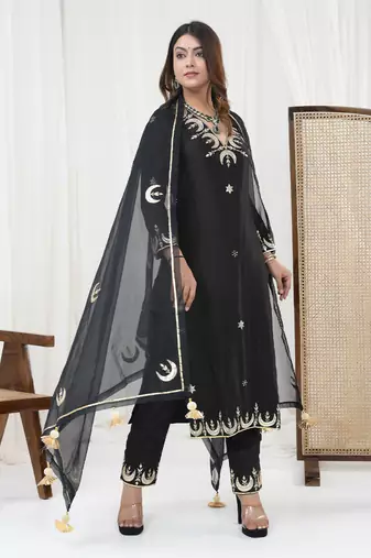 Voilet hand embroidered sharara set