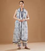 Poeder blue chanderi kurta set