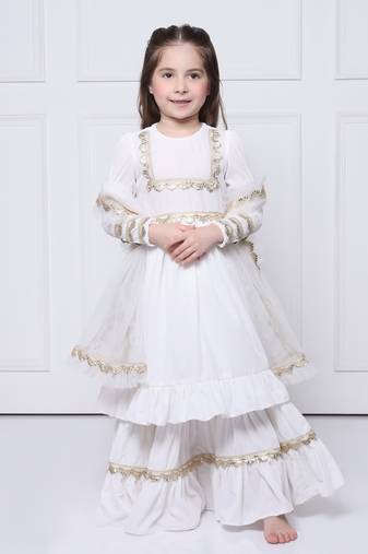 White velvet suit with sharara
