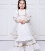 White velvet suit with sharara