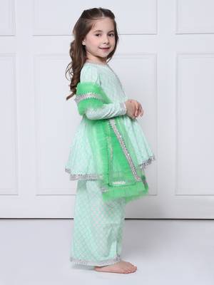 Neon green suit with dupatta 2