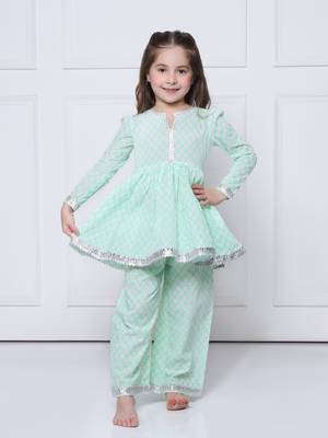 Neon green suit with dupatta 3