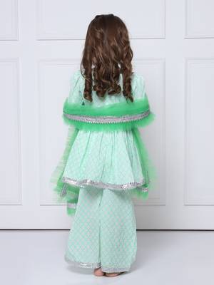 Neon green suit with dupatta 4