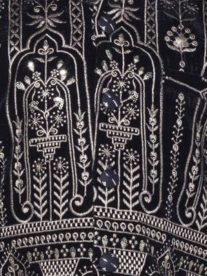 black full sleeves gold embriodered jacket with kurta pyjama set 5