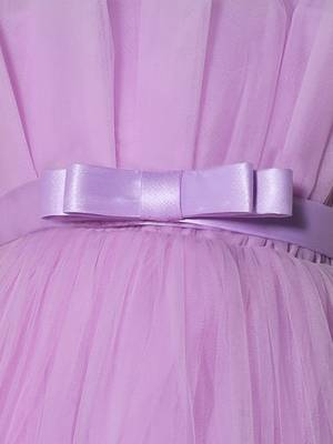 lilac sleeveless solid tiered party gown 5