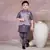 mauve self design viscose kurta pyjama and jacket set for boys
