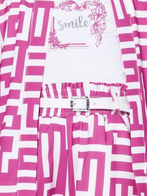 pink 3/4th sleeves all over printed coord set 5