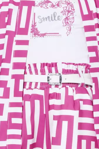 pink 3/4th sleeves all over printed coord set