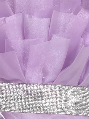 Line silver studded belt organza gown for girls lilac a 5