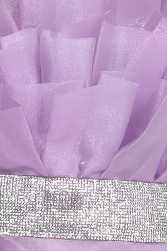 Line silver studded belt organza gown for girls lilac a