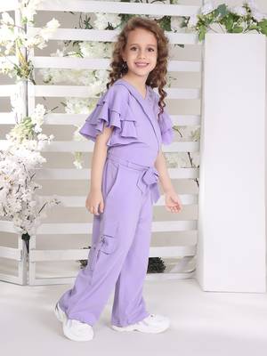 lilac bell sleeves wrap style solid embriodered coord set 3