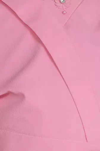 pink bell sleeves wrap style solid embriodered coord set