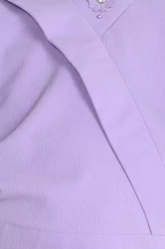 lilac bell sleeves wrap style solid embriodered coord set