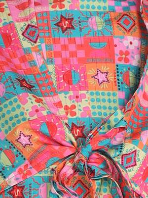 green all over printed tie up jacket coord set 5