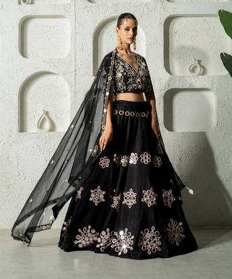 Black Mirror Work Lehenga Set 1
