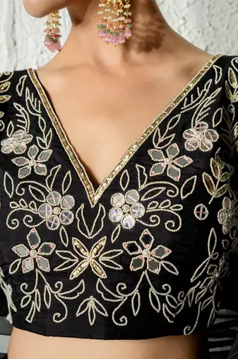 Black Mirror Work Lehenga Set