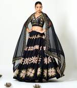 Black Mirror & Bead Work Lehenga Set