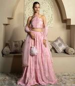Baby Pink Pearl Work Lehenga Set