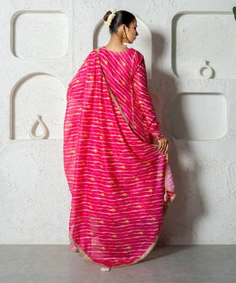 Hot pink kota doriya anarkali set 3