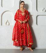 Red kota doriya anarkali set