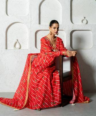 Red kota doriya anarkali set 2