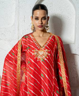 Red kota doriya anarkali set 3
