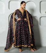 Yellow chanderi anarkali set