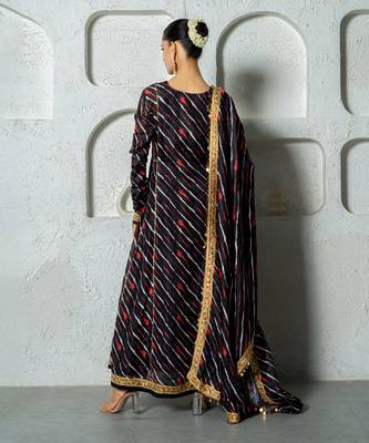 Yellow chanderi anarkali set 5