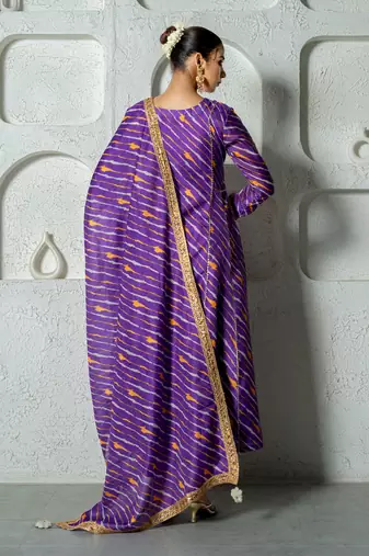 Hot pink kota doriya anarkali set