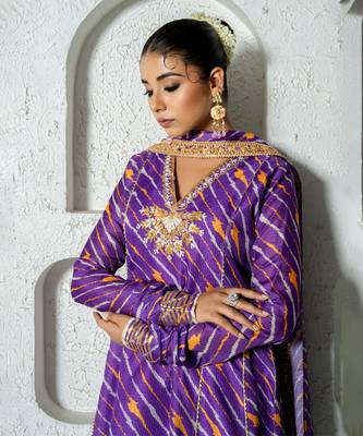 Hot pink kota doriya anarkali set 5