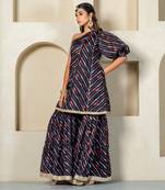 Black kota doriya one shoulder sharara set