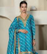 Rama green kota doriya sharara set