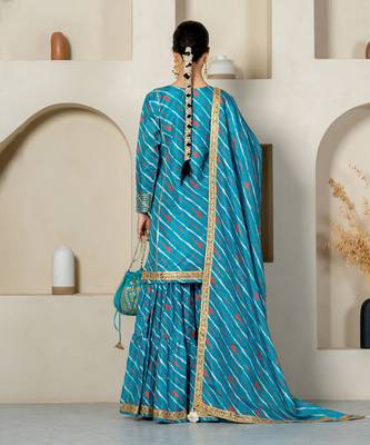 Rama green kota doriya sharara set 2