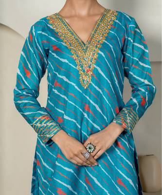 Rama green kota doriya sharara set 3