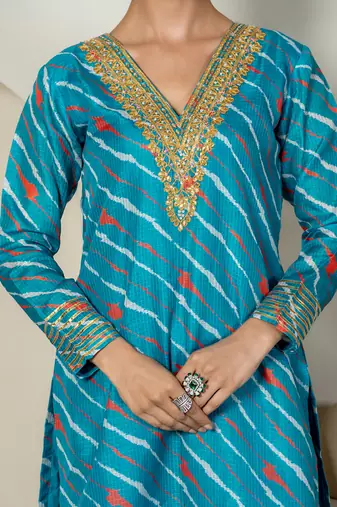 Rama green kota doriya sharara set