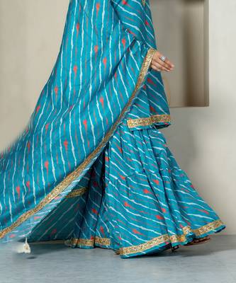 Rama green kota doriya sharara set 4