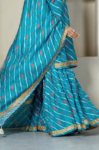 Rama green kota doriya sharara set