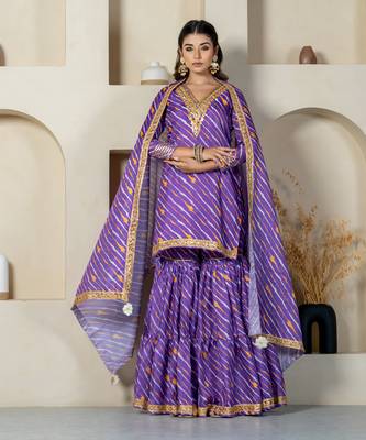 Purple kota doriya sharara set 1