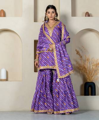 Purple kota doriya sharara set 2