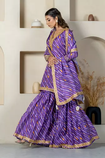 Purple kota doriya sharara set