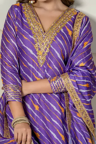 Purple kota doriya sharara set