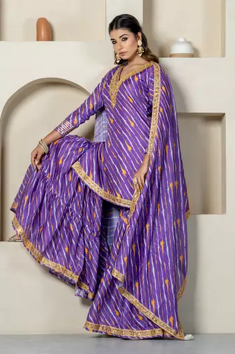 Purple kota doriya sharara set