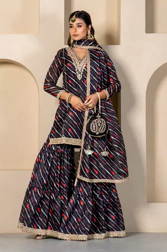 Black kota doriya sharara set