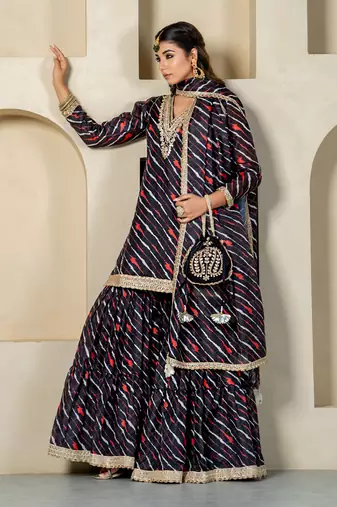 Black kota doriya sharara set
