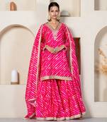 Hot pink kota doriya sharara set
