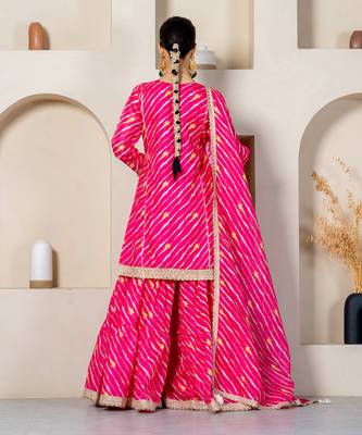 Hot pink kota doriya sharara set 3