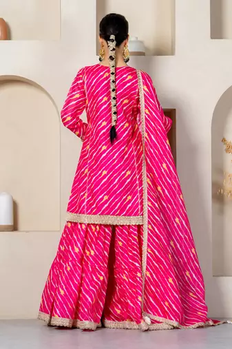 Hot pink kota doriya sharara set